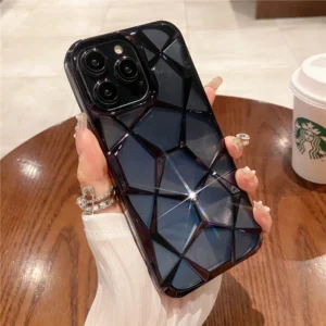 3D Diamond Pattern Glitter Phone Case for iPhone Models
