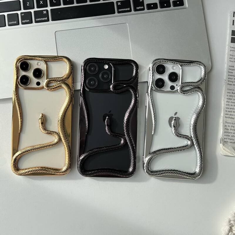 Snake Pattern Hollow Bumper Case for iPhone Models