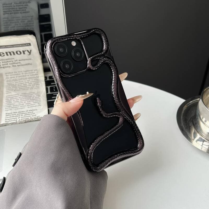 Snake Pattern Hollow Bumper Case for iPhone Models 3