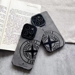 Faux Leather iPhone Case in Dark Grey
