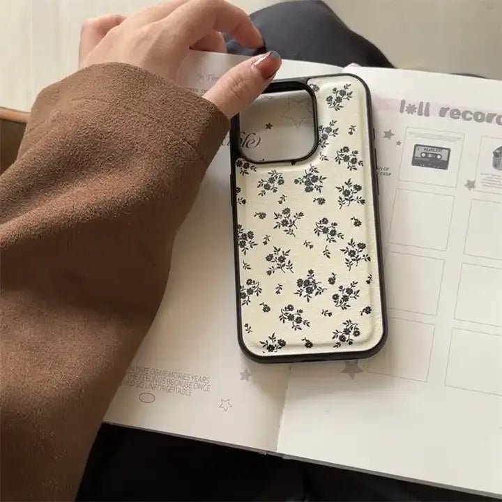 Floral Patterned PU Leather Case for iPhone Models 1