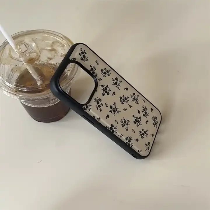 Floral Patterned PU Leather Case for iPhone Models 2