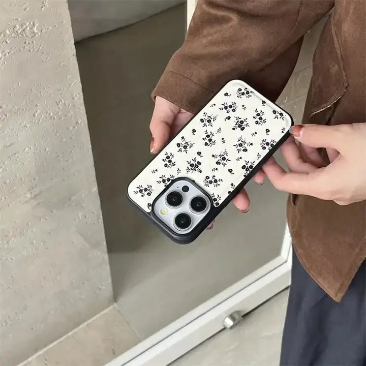 Floral Patterned PU Leather Case for iPhone Models 4