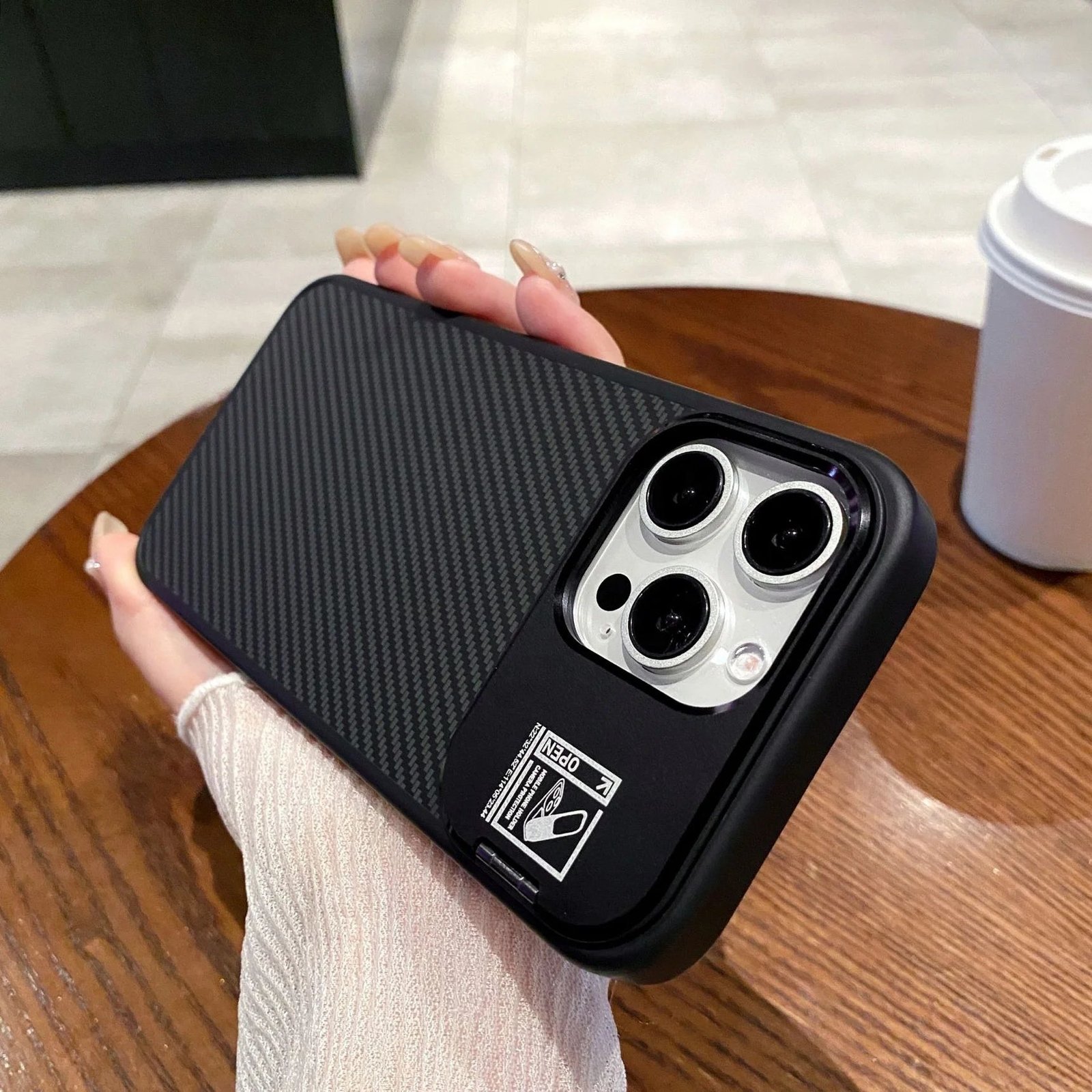 iPhone 15 Pro Carbon Fiber Case with Lens Holder price in Bangladesh 4