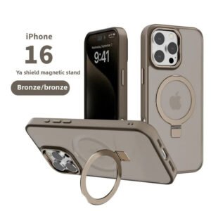 Magnetic Matte Black Phone Case with 360 Degree Stand for iPhone