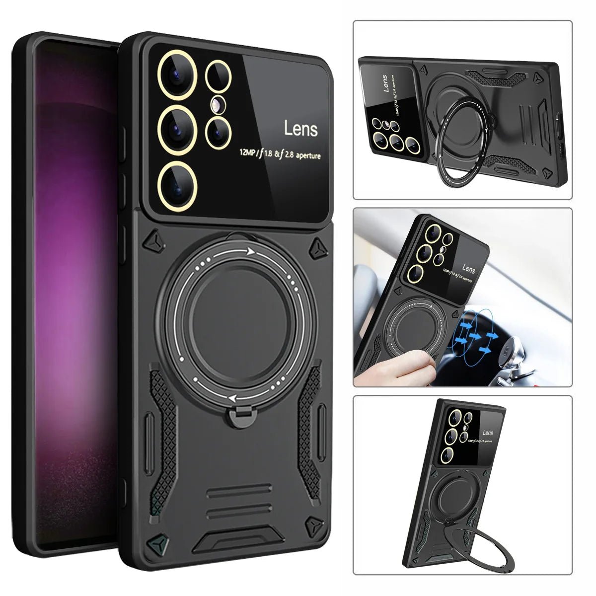Magnetic Shockproof Ring Case for Samsung Smartphones 1