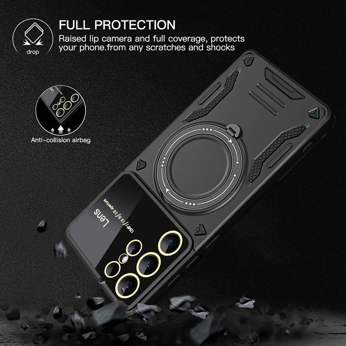 Magnetic Shockproof Ring Case for Samsung Smartphones 3