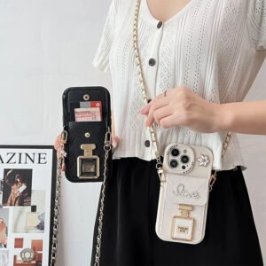 Rhinestone-Embellished Crossbody Case for iPhone Models
