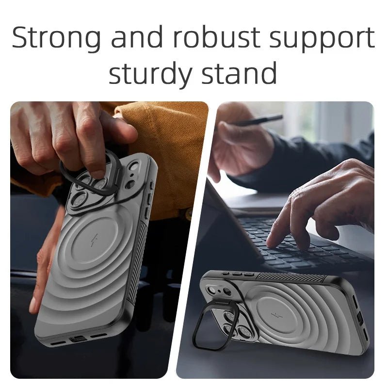 TPU Shock-Resistant Case with Stand for iPhone Models 3