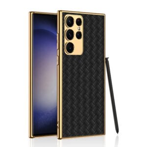 Woven Leather Case for Galaxy S23 Ultra S23 S23 Plus price in Bangladesh