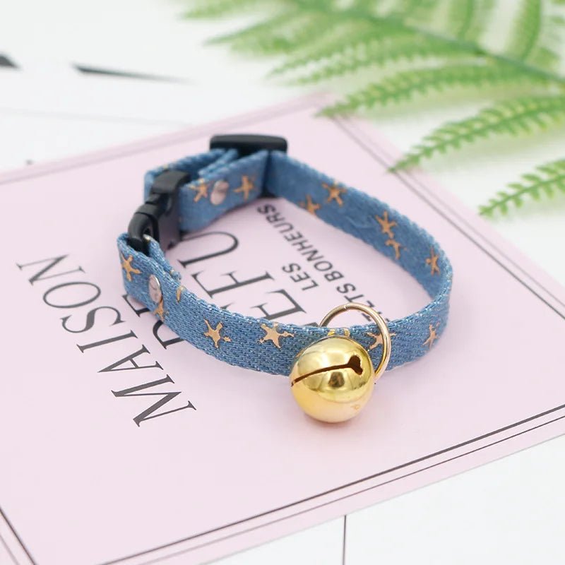 Cute Cat & Dog Collar with Bell - Japanese Cartoon Design 15