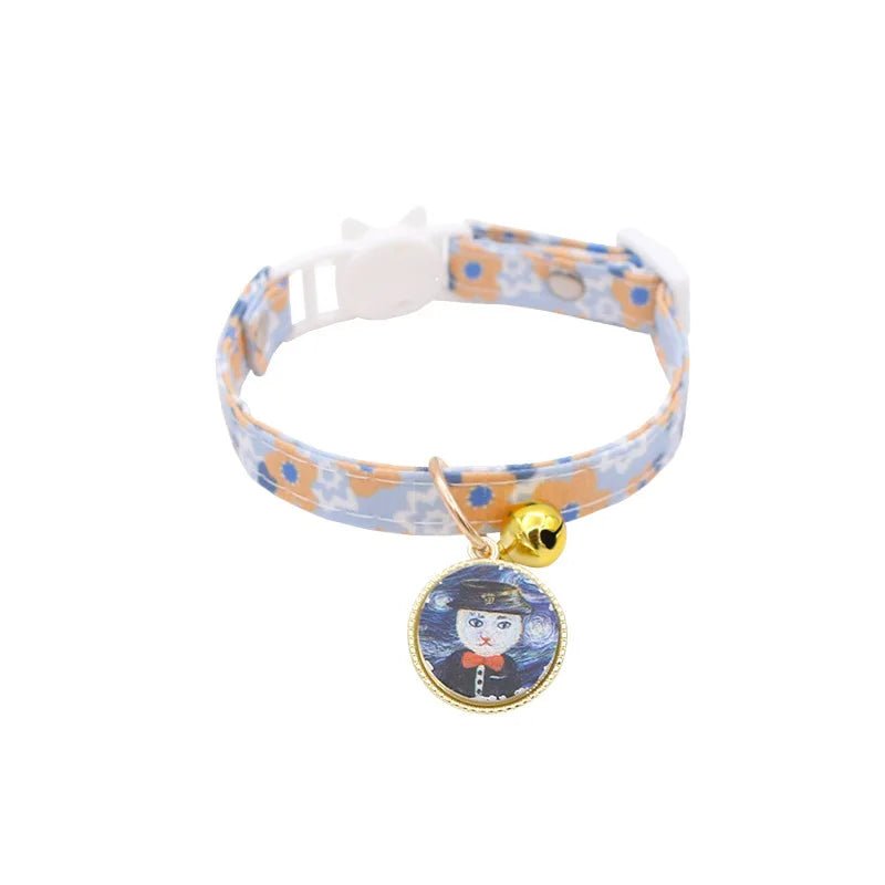 Cute Cat & Dog Collar with Bell - Japanese Cartoon Design 9