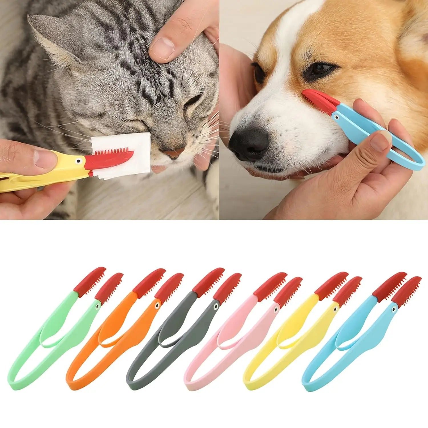 Pet Tear Stain Remover Comb with Soft Handle Brush 1