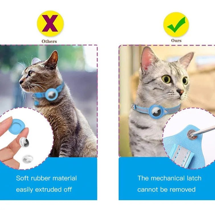Reflective Cat Collar with Airtag Holder, Adjustable Breakaway Design 1