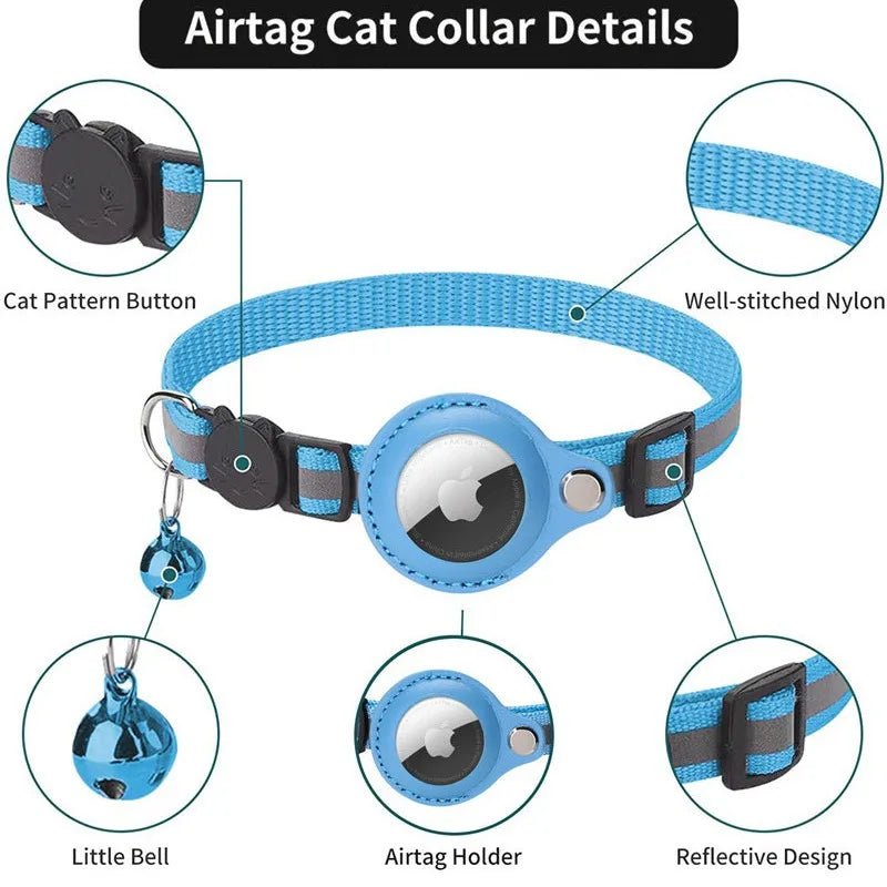 Reflective Cat Collar with Airtag Holder, Adjustable Breakaway Design 2