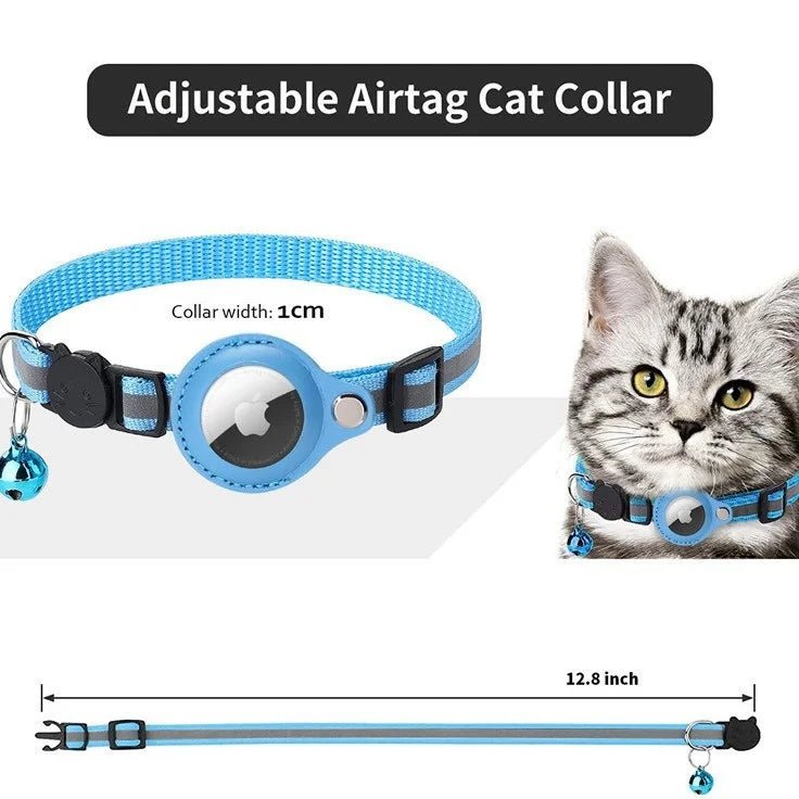 Reflective Cat Collar with Airtag Holder, Adjustable Breakaway Design 3
