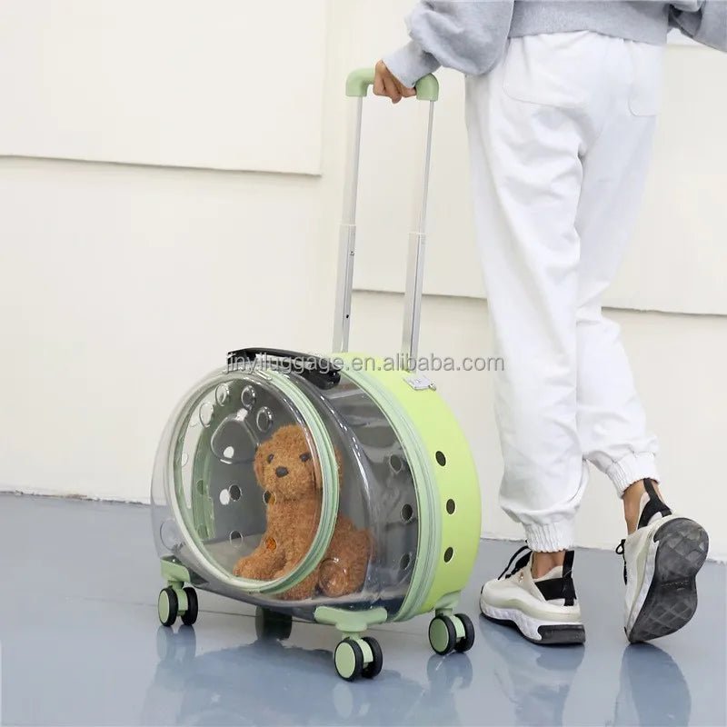 Rolling Pet Carrier Backpack - Airline Approved, Waterproof, Transparent 4