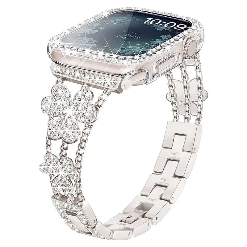 Diamond Strap Watch Case & Band for Apple Watch 41mm/45mm Series 8/7/6 1