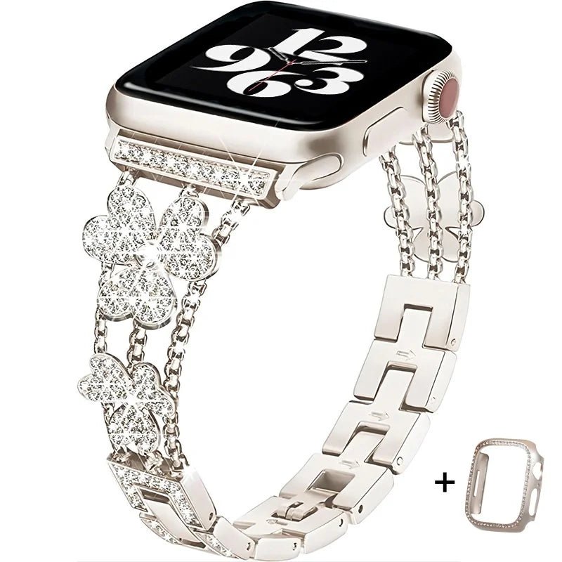 Diamond Strap Watch Case & Band for Apple Watch 41mm/45mm Series 8/7/6 10