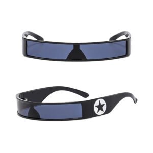 Futuristic Flat Top Y2K Sunglasses Unisex Cyberpunk Wraparound