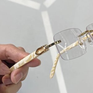 Ivory Buffalo Horn Rimless Sunglasses for Men & Women