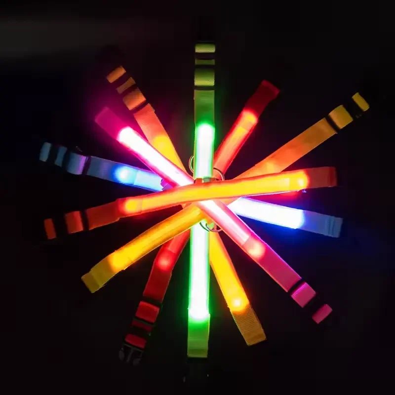 LED Nylon Dog Collar Adjustable Night Safety Glow 3