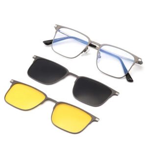 Magnetic Eyeglasses with Interchangeable Polarized Sunglasses 1
