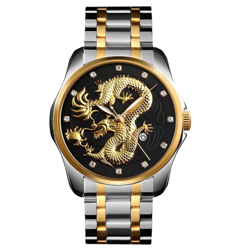 Men's Gold Dragon Quartz Watch 10