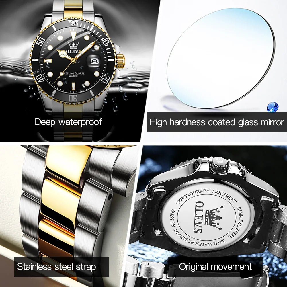 OLEVS Men's Quartz Waterproof Stainless Steel Watch 1