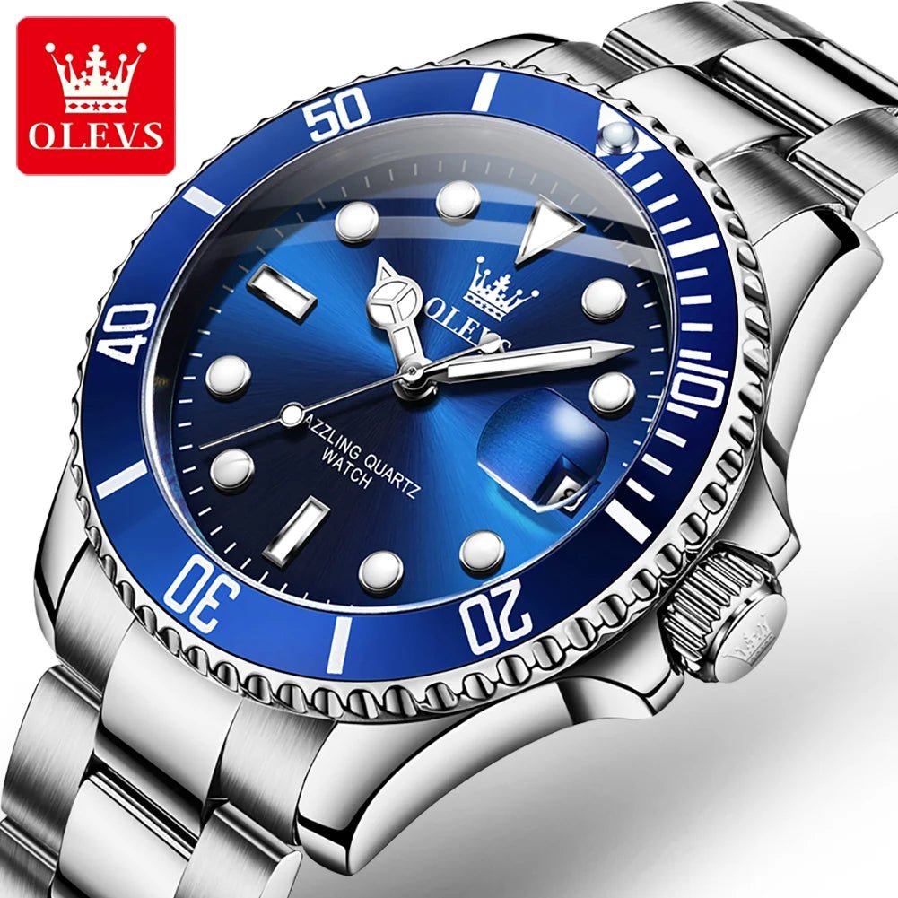 OLEVS Men's Quartz Waterproof Stainless Steel Watch 12