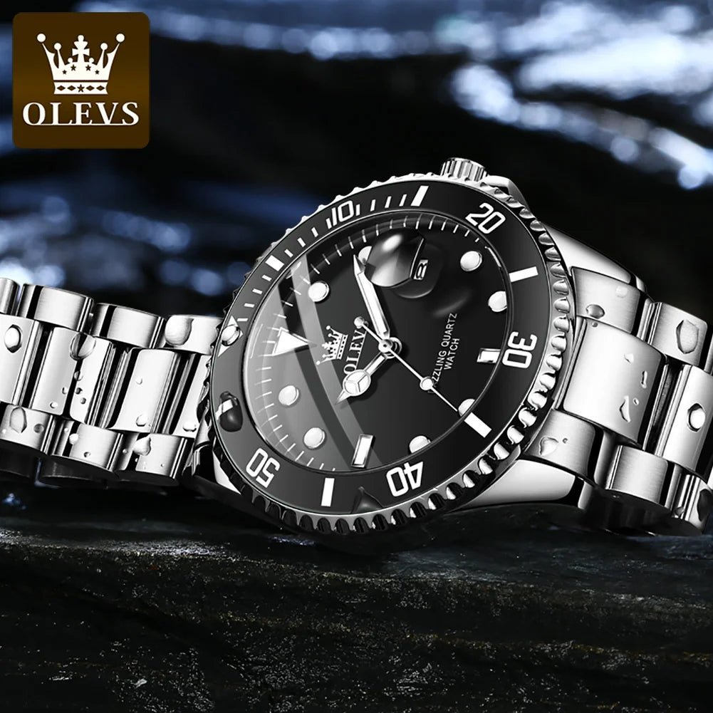 OLEVS Men's Quartz Waterproof Stainless Steel Watch 5
