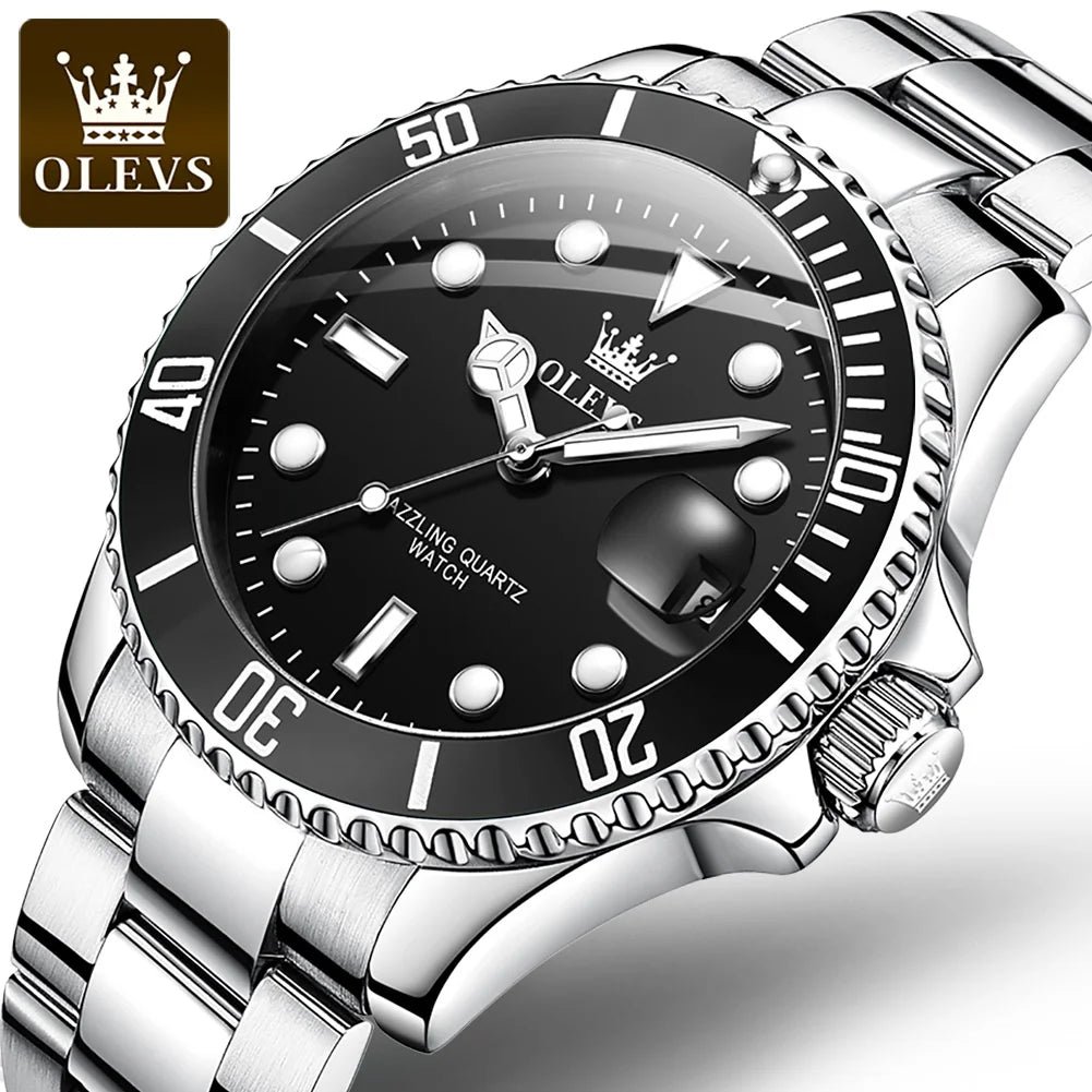 OLEVS Men's Quartz Waterproof Stainless Steel Watch 6