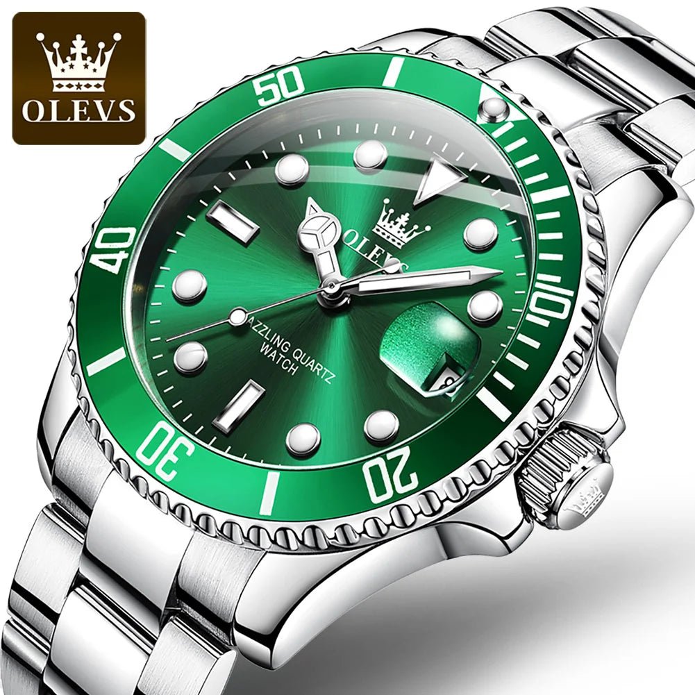 OLEVS Men's Quartz Waterproof Stainless Steel Watch 7