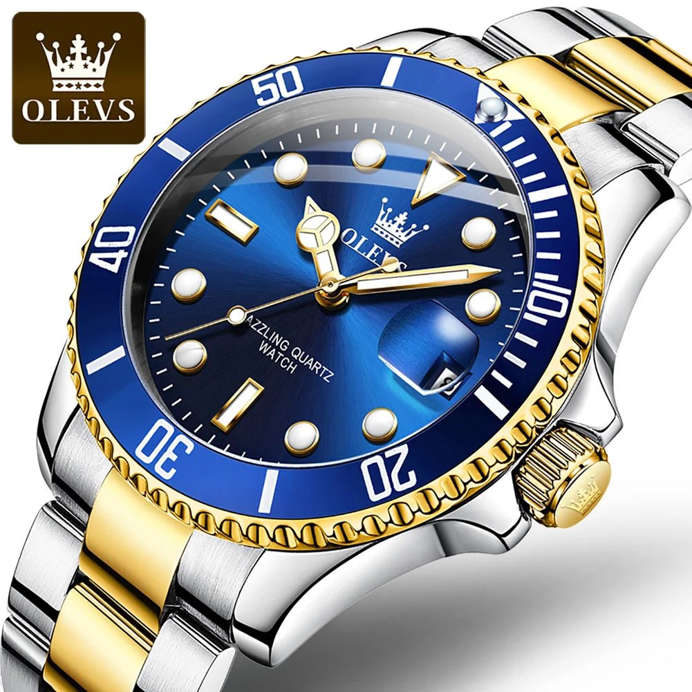 OLEVS Men's Quartz Waterproof Stainless Steel Watch 9