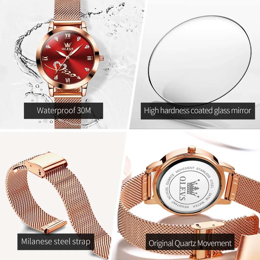 OLEVS Women's Luxury Waterproof Quartz Watch 5