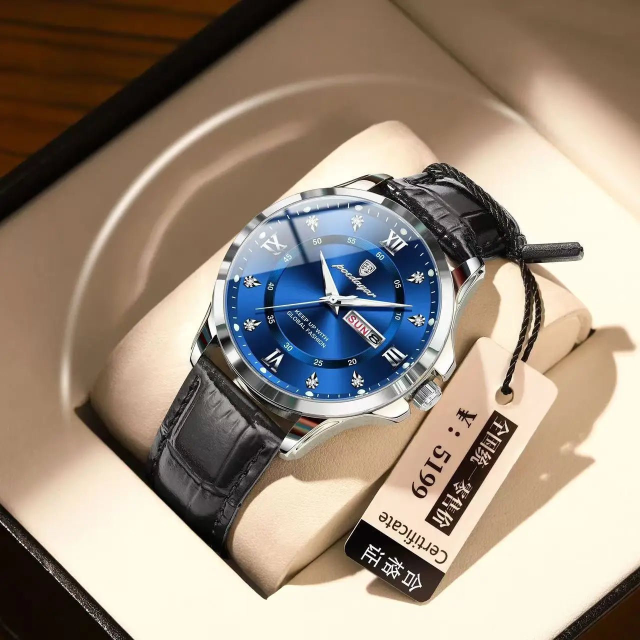 POEDAGAR 855 Men's Luxury Dual Calendar Waterproof Watch 10