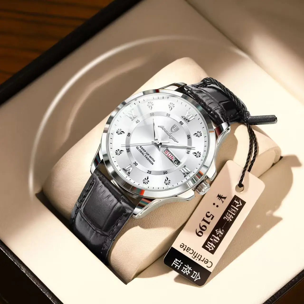 POEDAGAR 855 Men's Luxury Dual Calendar Waterproof Watch 11