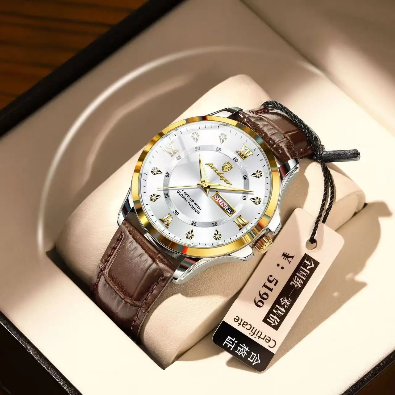 POEDAGAR 855 Men's Luxury Dual Calendar Waterproof Watch 7