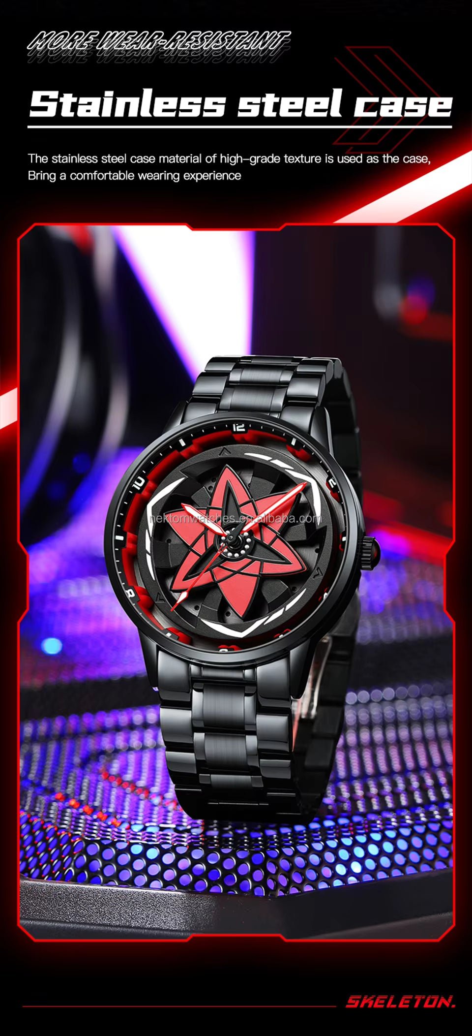 Uchiha Sharingan Watch – 360° Rotating Anime Quartz Timepiece 4