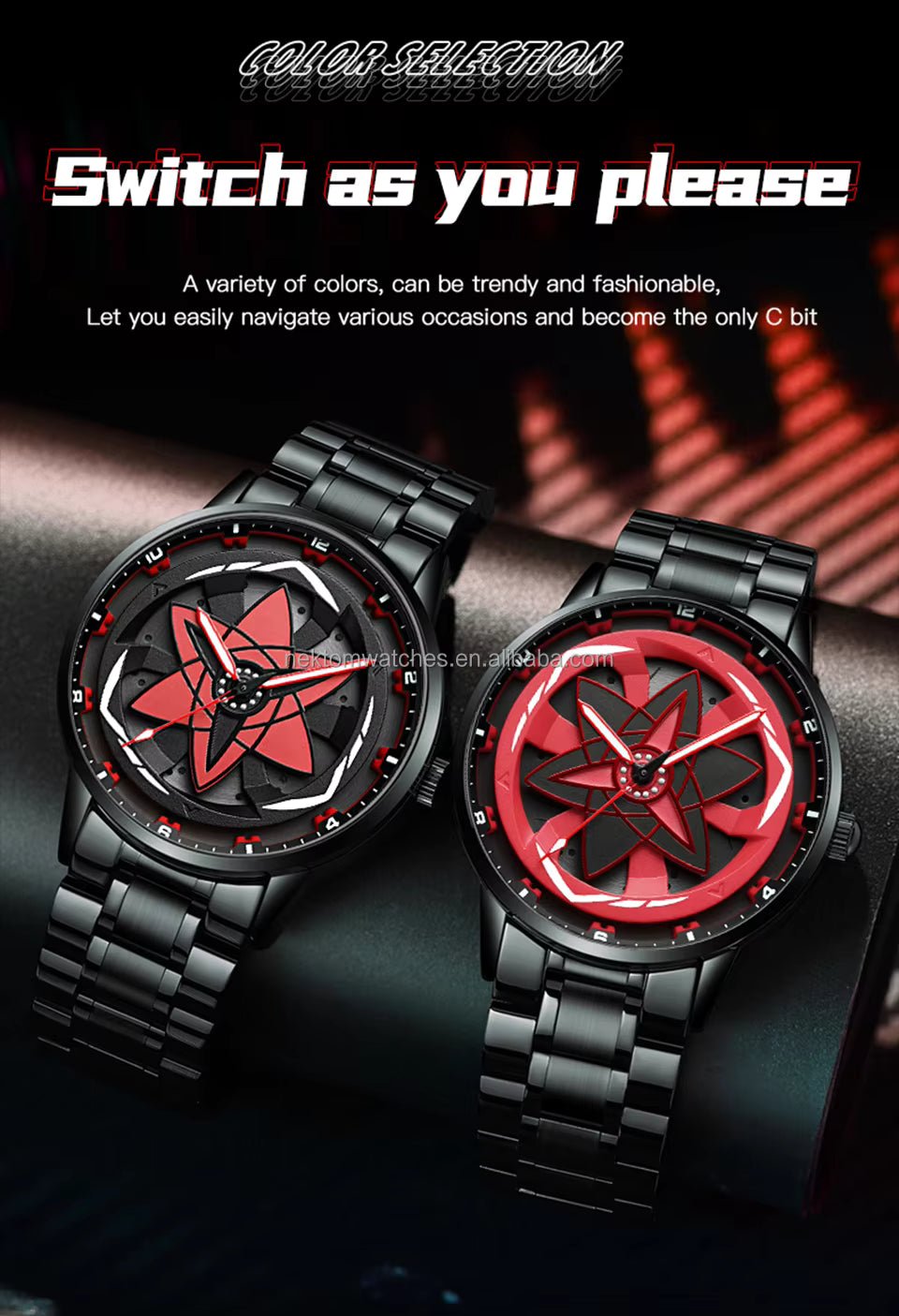 Uchiha Sharingan Watch – 360° Rotating Anime Quartz Timepiece 6