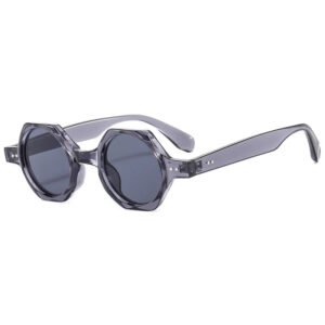 Unisex Polygon Sunglasses with Custom Logo and Round Lens