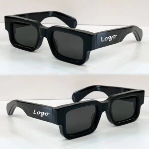 Vintage Rectangle Sunglasses UV400 Chunky Frames Unisex Fashion