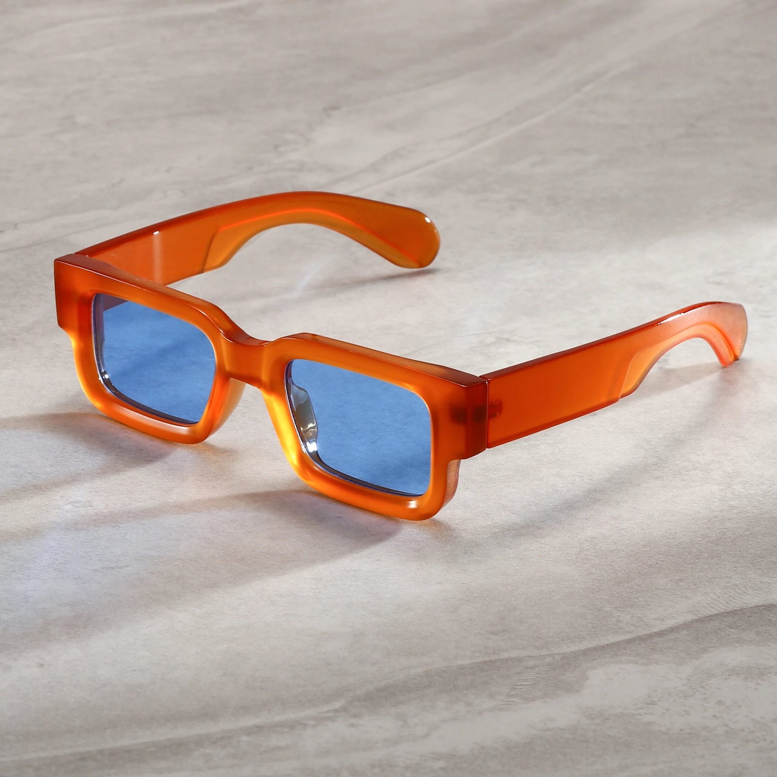 Vintage Rectangle Sunglasses UV400 Chunky Frames Unisex Fashion 2