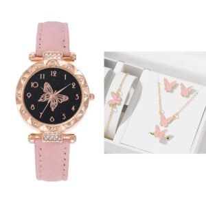 Women's Butterfly Quartz Watch with Lotus Shell 3
