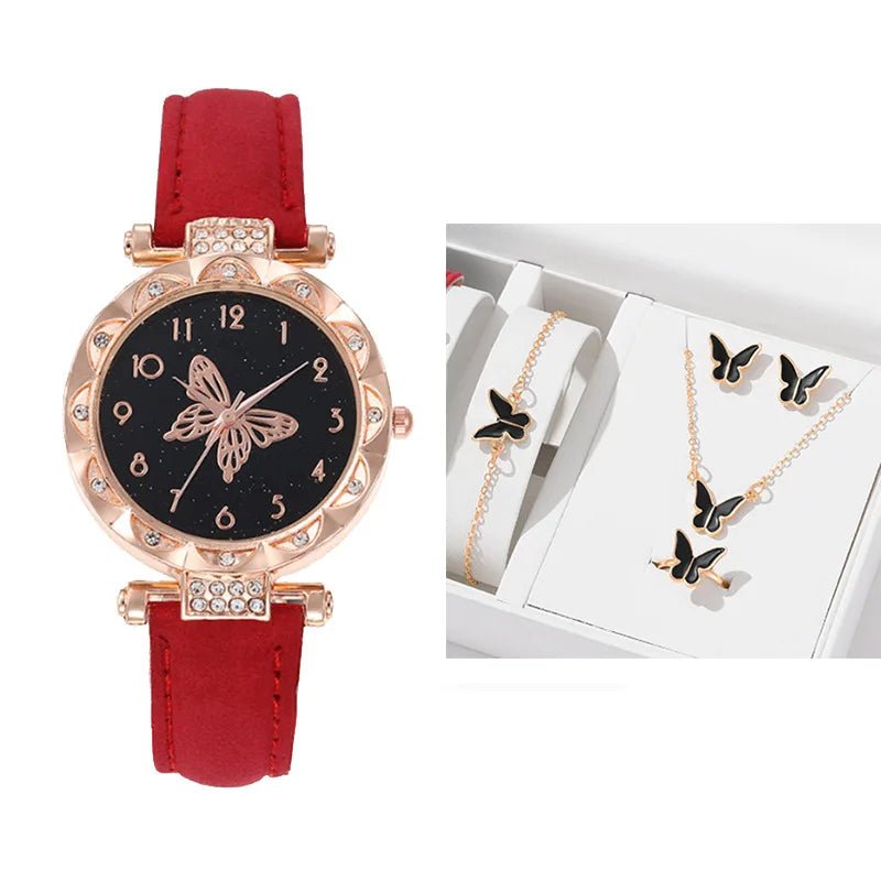 Women's Butterfly Quartz Watch with Lotus Shell 1