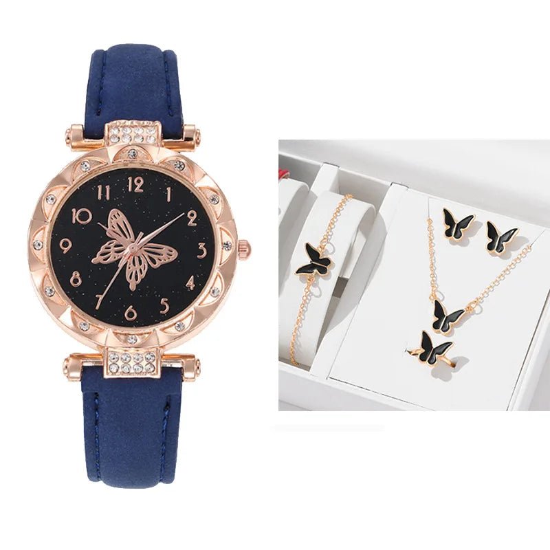 Women's Butterfly Quartz Watch with Lotus Shell 2